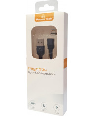 Powertech Magnetic USB to Lightning Cable Μαύρο 1m