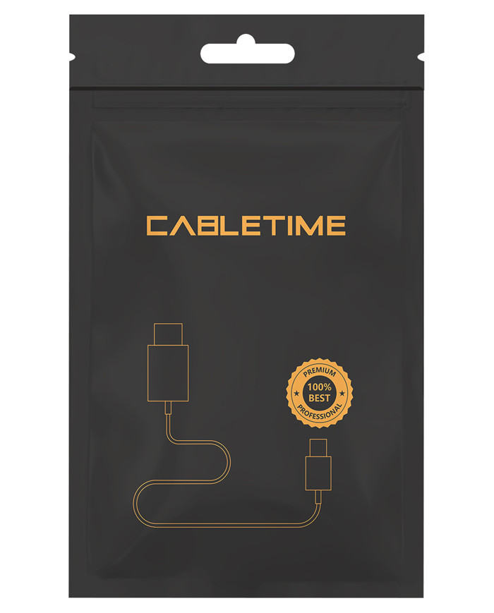 Cabletime USB 2.0 Cable USB-A male - USB-A male Μαύρο 1.5m