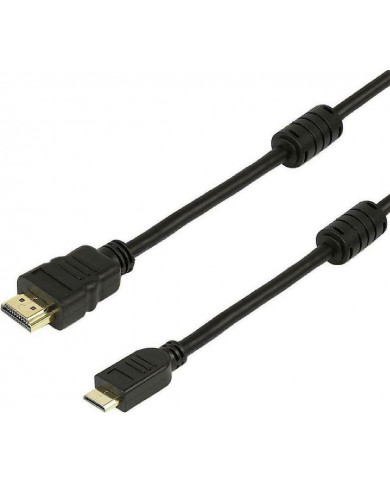 Powertech HDMI 1.4 Cable HDMI male - mini HDMI male 1.5m Μαύρο Powertech HDMI 1.4 Cable HDMI male - mini HDMI male 1.5m Μαύρο