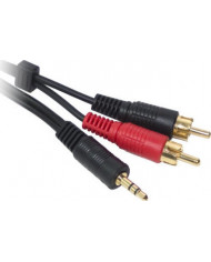 Powertech Audio Cable 3.5mm male - 2x RCA male 1.5m