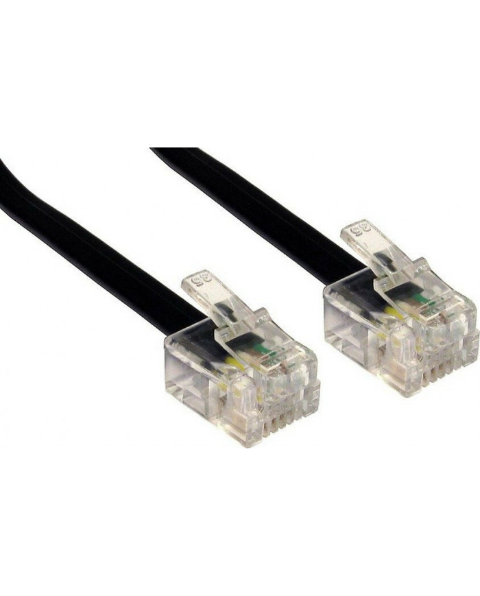 Powertech Τηλεφωνικό Καλώδιο RJ11 6P4C 5m Μαύρο