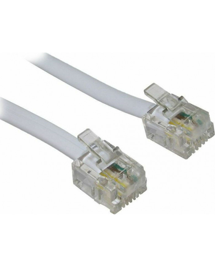 Powertech Τηλεφωνικό Καλώδιο RJ11 6P4C 5m Λευκό