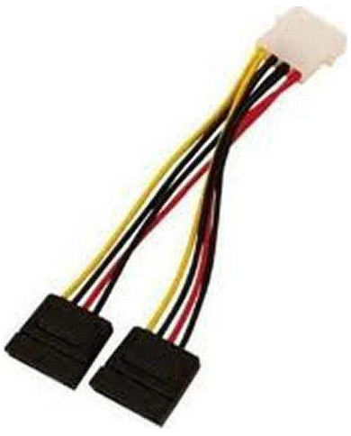 Powertech 4 Pin Molex male - 2x 15 Pin Sata Cable 0,2m Powertech 4 Pin Molex male - 2x 15 Pin Sata Cable 0,2m
