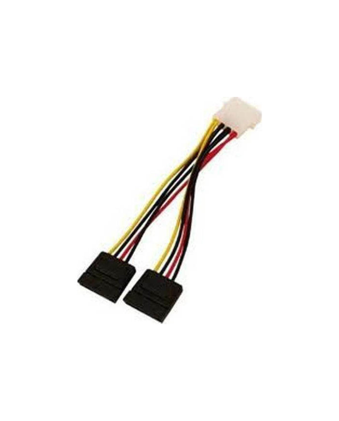 Powertech 4 Pin Molex male - 2x 15 Pin Sata Cable 0,2m