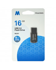 Flash Drive Mini MiWorks MU201 16GB USB 2.0 Μαύρο