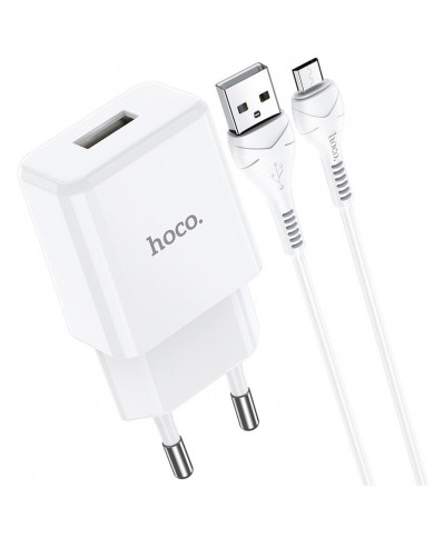 Φορτιστής Ταξιδίου Hoco N9 Especial με Έξοδο Φόρτισης USB 5V 2.1A Λευκός με Καλώδιο Micro-USB 1μ