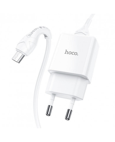 Φορτιστής Ταξιδίου Hoco N9 Especial με Έξοδο Φόρτισης USB 5V 2.1A Λευκός με Καλώδιο Micro-USB 1μ