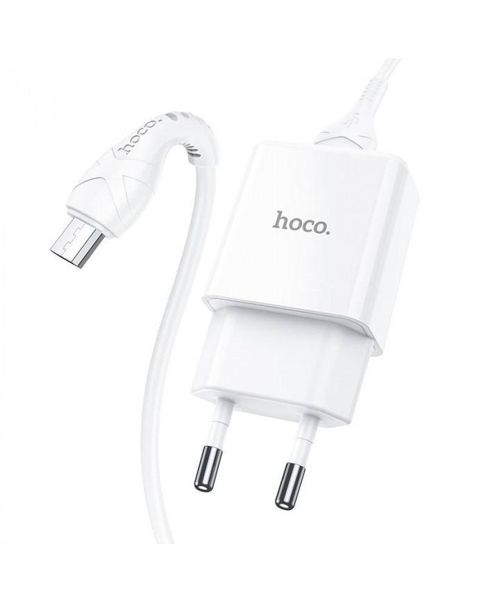 Φορτιστής Ταξιδίου Hoco N9 Especial με Έξοδο Φόρτισης USB 5V 2.1A Λευκός με Καλώδιο Micro-USB 1μ
