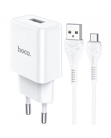 Φορτιστής Ταξιδίου Hoco N9 Especial με Έξοδο Φόρτισης USB 5V 2.1A Λευκός με Καλώδιο Micro-USB 1μ