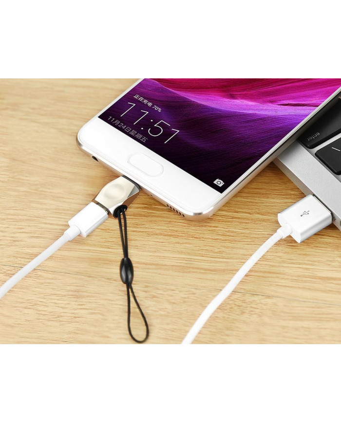 Αντάπτορας Hoco UA8 Micro Usb σε USB-C Ασημί