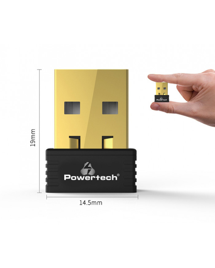 POWERTECH Wireless USB nano adapter, 150Mbps, 2.4GHz, MT7601