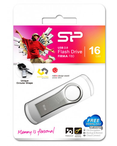 SILICON POWER USB Flash Drive Firma F80, 16GB, USB 2.0, Silver SILICON POWER USB Flash Drive Firma F80, 16GB, USB 2.0, Silver