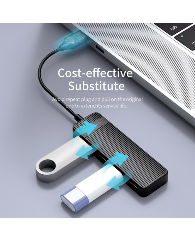 ORICO USB hub FL02, 4x θυρών, USB 2.0, 480Mbps, USB σύνδεση, μαύρο ORICO USB hub FL02, 4x θυρών, USB 2.0, 480Mbps, USB σύνδεση, μαύρο