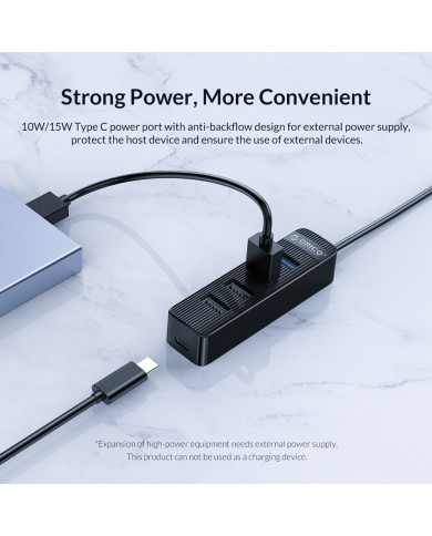 ORICO USB Hub TWU32-4A, 1x USB Type-C, 4x USB ports, μαύρο