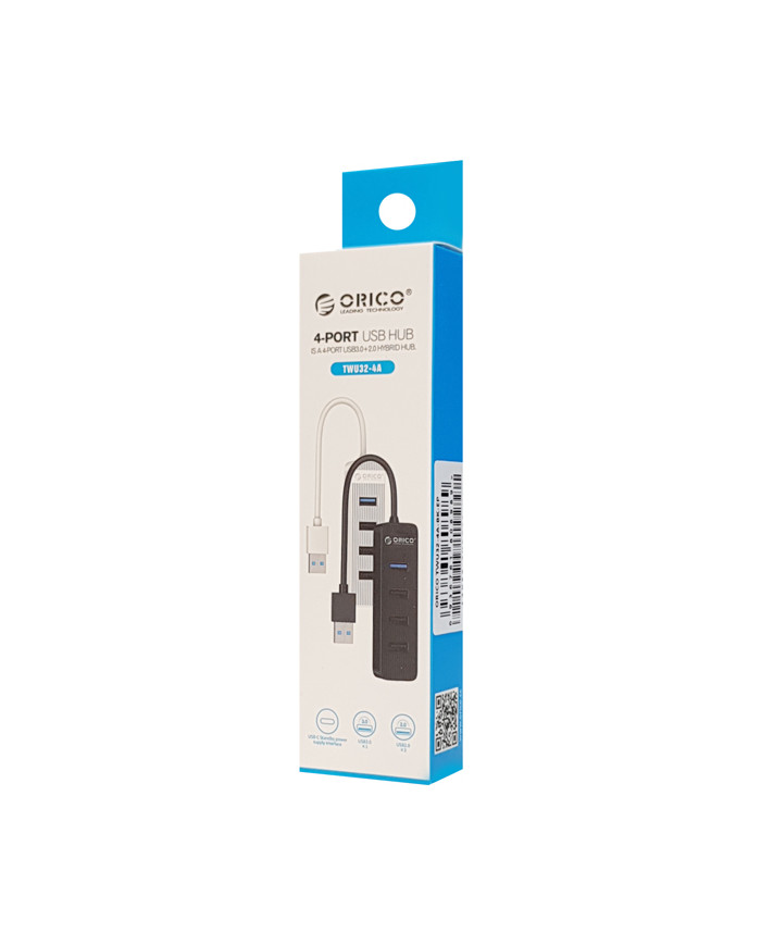 ORICO USB Hub TWU32-4A, 1x USB Type-C, 4x USB ports, μαύρο