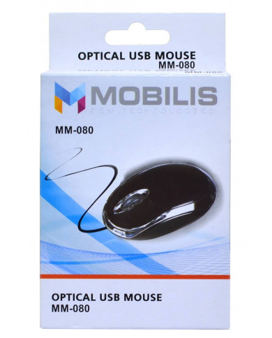 Ενσύρματο Ποντίκι Mobilis MM-080 με 3 Πλήκτρα και 800 DPI Μαύρο Ενσύρματο Ποντίκι Mobilis MM-080 με 3 Πλήκτρα και 800 DPI Μαύρο
