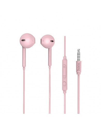 Hands Free Hoco M55 Earphones Stereo 3.5 mm Ροζ με Μικρόφωνο και Πλήκτρο Λειτουργίας