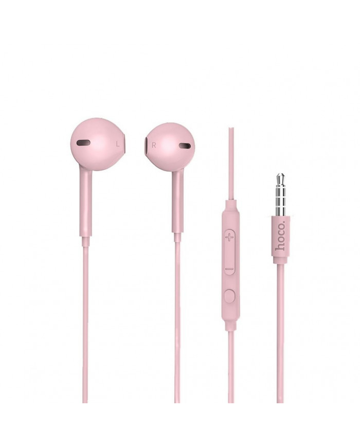 Hands Free Hoco M55 Earphones Stereo 3.5 mm Ροζ με Μικρόφωνο και Πλήκτρο Λειτουργίας
