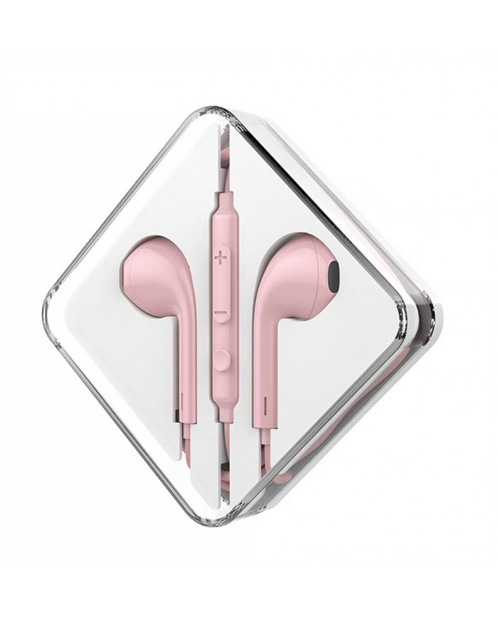 Hands Free Hoco M55 Earphones Stereo 3.5 mm Ροζ με Μικρόφωνο και Πλήκτρο Λειτουργίας