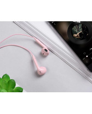 Hands Free Hoco M55 Earphones Stereo 3.5 mm Ροζ με Μικρόφωνο και Πλήκτρο Λειτουργίας