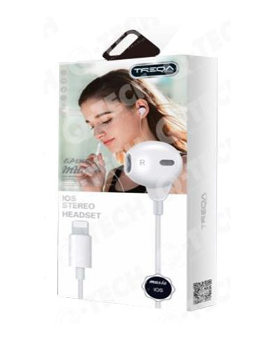Treqa EP-735 Earbuds Handsfree με Βύσμα Lightning Λευκό
