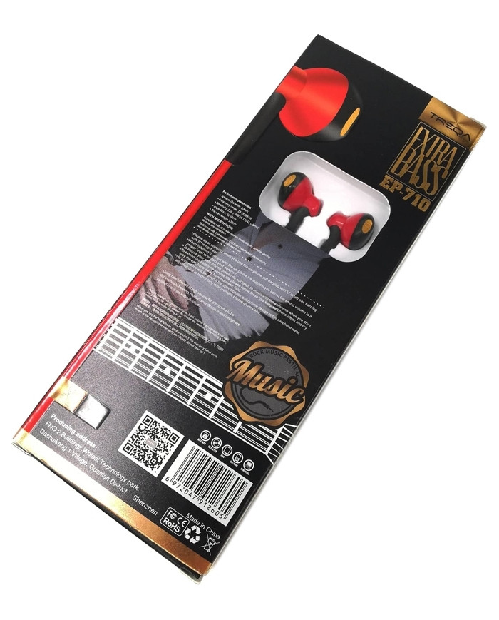 Treqa EP-710 Earbuds Handsfree με Βύσμα 3.5mm Κόκκινο