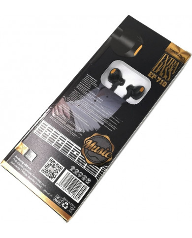 Treqa EP-710 Earbuds Handsfree με Βύσμα 3.5mm Μαύρο