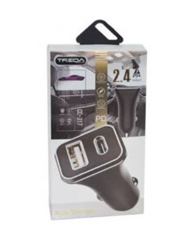 Treqa CAR CHARGER USB + TYPE-C CC-317 2,4AH