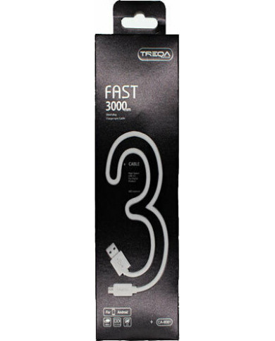 Treqa Regular USB 2.0 to micro USB Cable Λευκό 3m Treqa Regular USB 2.0 to micro USB Cable Λευκό 3m