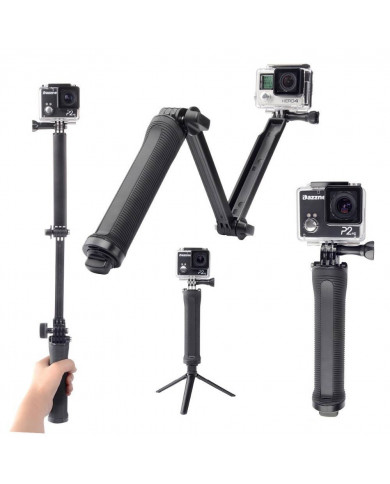 Selfie Stick Monopod LEDISTAR LDX-P3 3-Way για GoPro και Φωτογραφικές Μηχανές Πτυσσόμενο Μαύρο