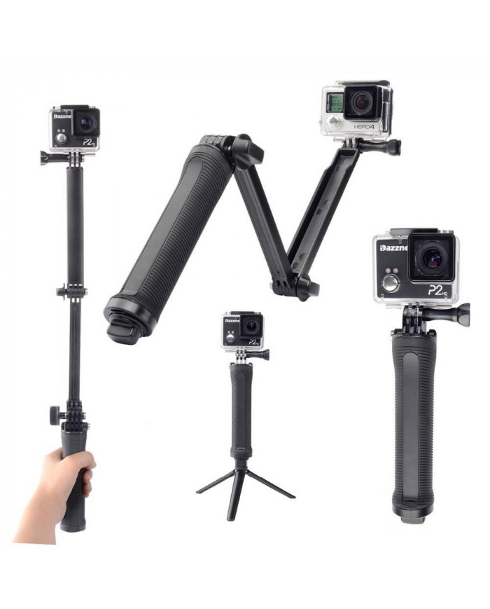 Selfie Stick Monopod LEDISTAR LDX-P3 3-Way για GoPro και Φωτογραφικές Μηχανές Πτυσσόμενο Μαύρο