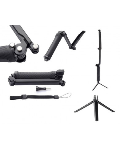 Selfie Stick Monopod LEDISTAR LDX-P3 3-Way για GoPro και Φωτογραφικές Μηχανές Πτυσσόμενο Μαύρο