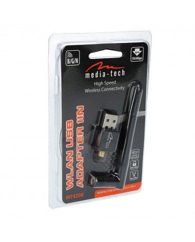 Wireless USB Adapter Media-Tech MT4208 150 Mbps με Κεραία 3,5dBi Wireless USB Adapter Media-Tech MT4208 150 Mbps με Κεραία 3,5dBi