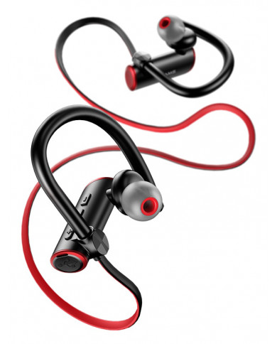 USAMS Bluetooth earphones US-YD004, BT 5.0, 90mAh, κόκκινο-μαύρο