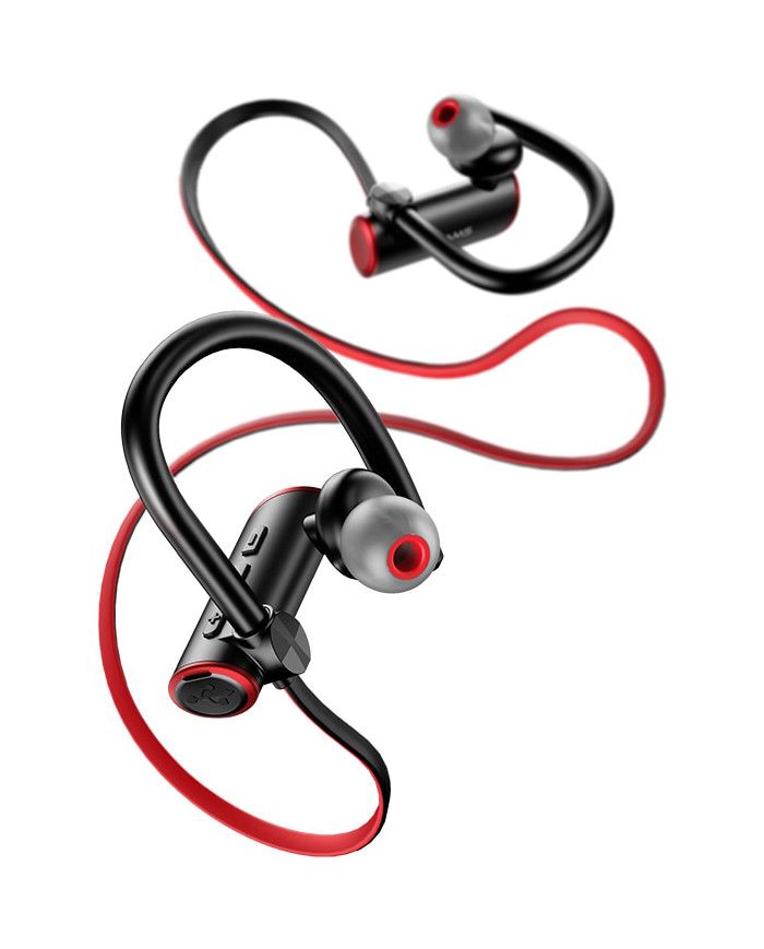 USAMS Bluetooth earphones US-YD004, BT 5.0, 90mAh, κόκκινο-μαύρο