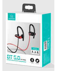 USAMS Bluetooth earphones US-YD004, BT 5.0, 90mAh, κόκκινο-μαύρο
