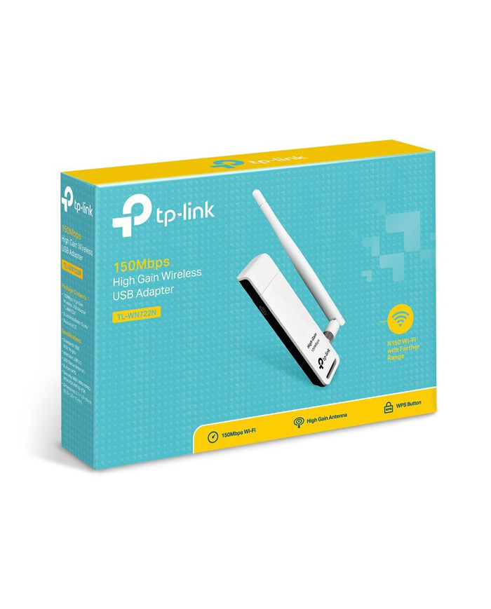 TP-LINK 150Mbps Ασύρματο USB Adapter Υψηλής Απολαβής TL-WN722N, Ver. 3.2
