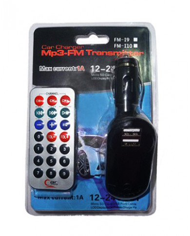Car FM Transmitter T26 με LCD οθόνη, USB, SD, μαύρο