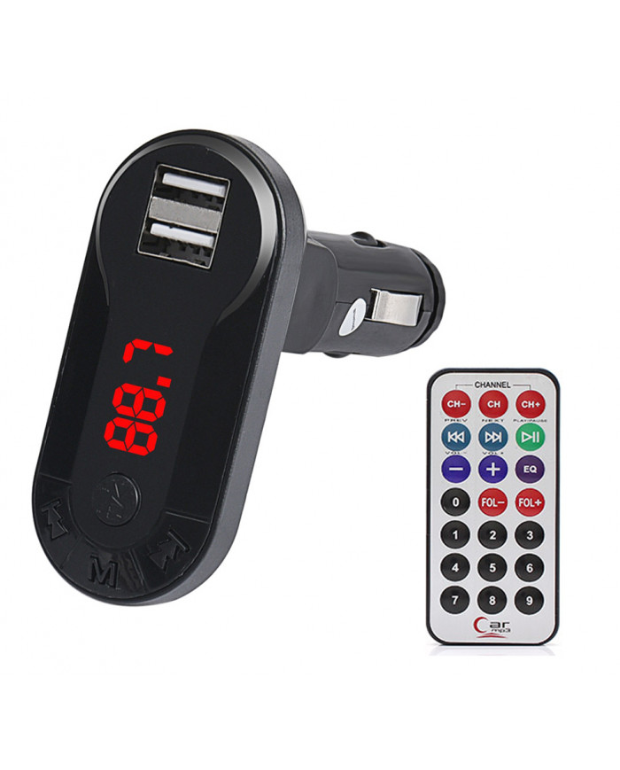 Car FM Transmitter T26 με LCD οθόνη, USB, SD, μαύρο