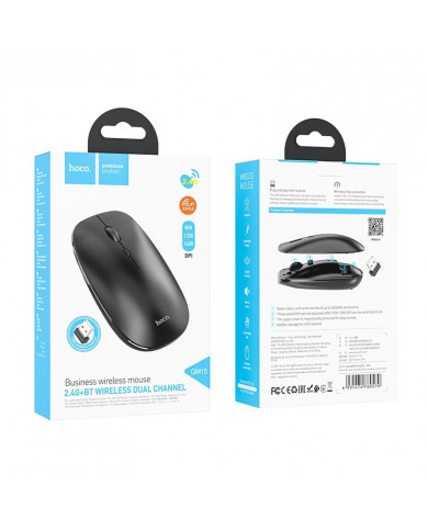 Bluetooth Ποντίκι Hoco GM15 Business Wireless Mouse με 3 Πλήκτρα Μαύρο DPI 800-1200-1600