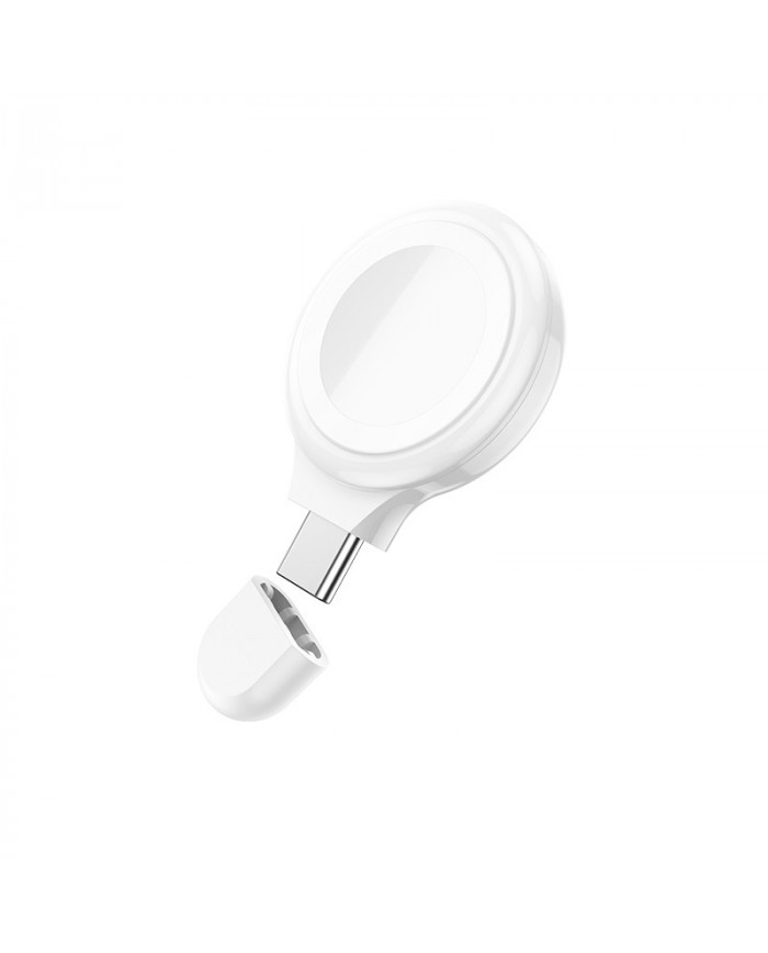 Ασύρματος Φορτιστής Hoco CW36 για iWatch 6/5/4/3/2/1/SE USB-C 5V/0.4A 2W Λευκό