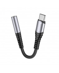 Αντάπτορας Hoco LS33 USB-C σε 3.5 mm Θηλυκό Μεταλικό Γκρί
