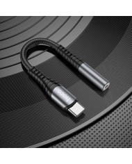 Αντάπτορας Hoco LS33 USB-C σε 3.5 mm Θηλυκό Μεταλικό Γκρί