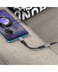 Αντάπτορας Hoco LS33 USB-C σε 3.5 mm Θηλυκό Μεταλικό Γκρί