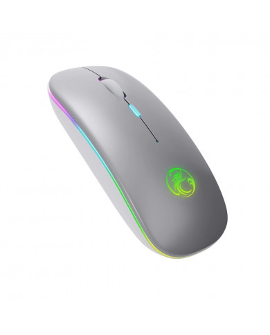 Ασύρματο Ποντίκι iMICE E-1300 1600dpi 2.4Ghz με 4 Κουμπιά Ασημί και Led Φωτισμό USB Dongle