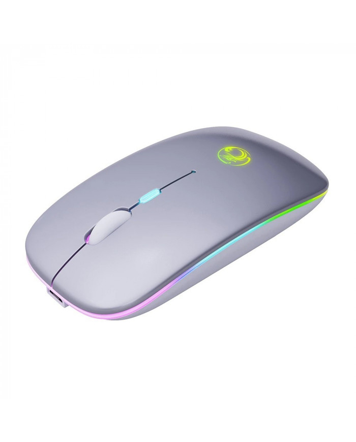 Ασύρματο Ποντίκι iMICE E-1300 1600dpi 2.4Ghz με 4 Κουμπιά Ασημί και Led Φωτισμό USB Dongle