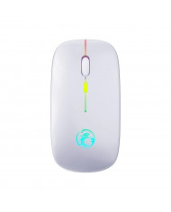 Ασύρματο Ποντίκι iMICE E-1300 1600dpi 2.4Ghz με 4 Κουμπιά Ασημί και Led Φωτισμό USB Dongle