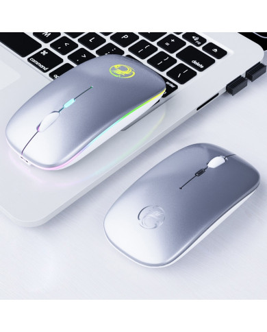 Ασύρματο Ποντίκι iMICE E-1300 1600dpi 2.4Ghz με 4 Κουμπιά Ασημί και Led Φωτισμό USB Dongle