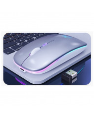 Ασύρματο Ποντίκι iMICE E-1300 1600dpi 2.4Ghz με 4 Κουμπιά Ασημί και Led Φωτισμό USB Dongle