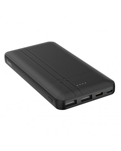 Power Bank Hoco J48 Nimble 10000mAh Ultra Slim με 2 USB 5V/2A Fast Charging και ένδειξη LED Μάυρο Power Bank Hoco J48 Nimble 10000mAh Ultra Slim με 2 USB 5V/2A Fast Charging και ένδειξη LED Μάυρο
